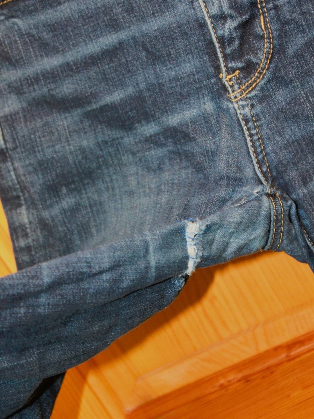 American Eagle Dark Blue High Rise Skinny Jeans - Picture 3 of 3